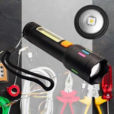 충전식 LED 줌 랜턴 라이트 캠핑 등산 밤길 후라시 작업등