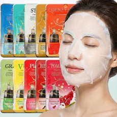 국산 마스크팩 20ml 보습 에센스 피부진정팩 수분케어 시트팩 16종, 석류