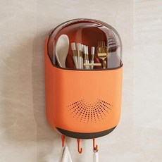 가정용 주방 방습 수납함 벽걸이 수저통, 1개, 2. Orange