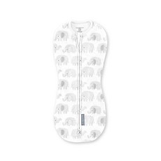 SwaddleMe by Ingenuity 압박 아기 포대기 포드 쉬운 기저귀 교체를 위한 양방향 지퍼 수면 개선 및 깜짝 반사 진정 0-2개월 TOG 2팩 - 리틀 비, Scribble Elephant