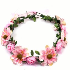 조화 화관 웨딩 촬영 소품 플라워 리스 결혼식 꽃다발 배경 용품 장식 아이템 빈티 플로, 02.화이트