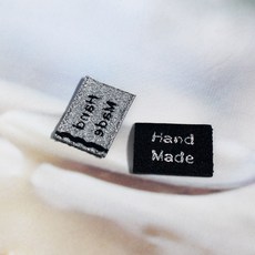 (100장단위) 국산 만들기재료 옷만들기재료 diy재료 핸드메이드 라벨, 1개, 2.귀여운레터링 실버(100장단위)