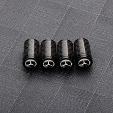 카본 파이버 자동차 휠 타이어 밸브 캡 스템 커버, 6. TX Black BENZ, 1개