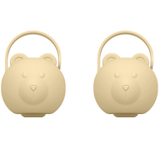티지엠 국산 유아용 곰돌이 노리개 젖꼭지 보관 케이스, Beige color, 2개