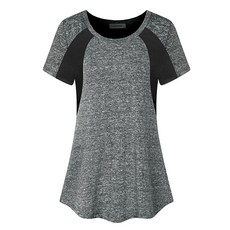 JCZHWQU 여성용 반팔 라운드넥 루즈 핏 운동용 요가 셔츠 #93 그린 Medium