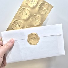 골드장미 편지 봉투 봉인씰 실링 씰 스티커 8개 한세트, 1개, 상세페이지 참조
