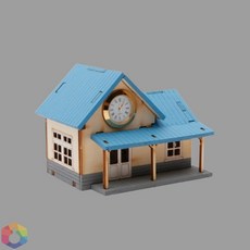 4보급창고 DIY 조립 오르골시계 간이역 우드공예, 단품