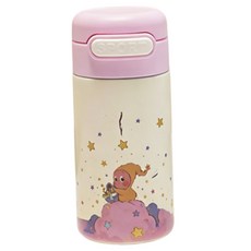 StarR 작은 스타 캐릭터 세라믹 코팅 빨대 보온병, 1개, 220ml, 핑크 1개, 220ml, 핑크