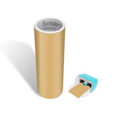 KUBOM 광택 영구 비닐 롤 - 24.5 x 305.8cm(9.5 x 120인치) 영구 비닐 커팅 매트 없음 조이 머신 카메오 커터 표지판 공예 다이 커터 홈 데코용, 골든, 9.5x120in/24x305cm