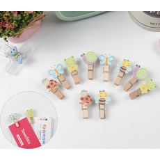 학교 유치원 동물 사진 메모 그림 나무집게 10P, 상품선택