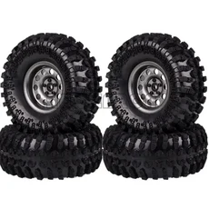 4Pcs 2.2 인치 금속 비드 록 휠 림 120MM 125mm 고무 RC 1/10 크롤러 자동차 YETI Traxxas Wraith Axial을, 01 Gray-125mm 4Pcs