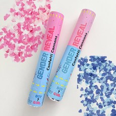 로나파티 젠더리빌 컨페티 아기 성별 공개 풍선 베이비샤워 파티 소품, 1개, 블루 컨페티 1P + 핑크 컨페티 1P