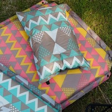 에스닉 자충 휴대용 에어 베개 배게, 레드, 1개