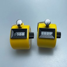 수동 카운터기 핸드 카운터 아날로그, 2개, 수동 카운터기(옐로우)