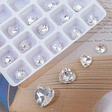 네일스토어 하트 네일스톤-4 브이컷 크리스탈 핑크, 1개, 2.하트 크리스탈 6mm 14개입/B872