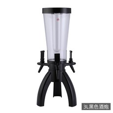 3L 帶燈龍頭酒炮 冰桶, 1個, 3升帶冰柱黑色酒炮