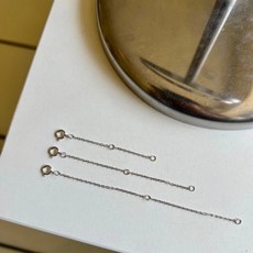 목걸이 연장체인 연장줄 925실버 14k 화이트골드, 1세트, 8cm