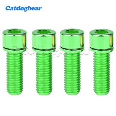 Catdogbear 4PCS M7 / M8x20 25mm 티타늄 볼트 육각형 소형 헤드 (자전거 BMX 스템 용 와셔 나사 포함), 01 20mm, 01 M8, 03 Rainbow