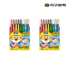 지구화학 뽀로로 미니 색연필 샤프식, 16색, 2세트
