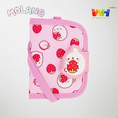 윙하우스 몰랑 2단 목걸이지갑 아동 캐릭터 카드지갑 딸기