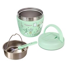 Skater 可提式不鏽鋼便當盒+不鏽鋼分層盒組 LDNC10SK, 1組, 帕恰狗