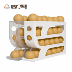 빵구석 슬라이딩 계란 트레이 1+1, 화이트+투명, 2개