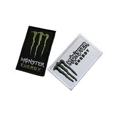 기어팩토리 몬스터에너지 사각 패치 5cm X 8cm, 가로(흰색)
