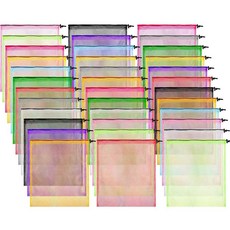 36피스 하이엔드 Wi‑Fi 시스템 세탁 드로스트링 백 33 x 39.4cm(13 15.5인치) 장비 나일론 소재 네트 백 코드 잠금 클로저 포함 해변 여행 수영장 장난감