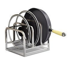 304不鏽鋼可調式多功能鍋蓋砧板架 - 廚房收納好幫手 可調間距 節省空間, 1個, SWB11-6 三槽款