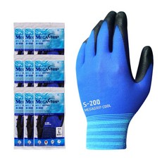 메가그립 울트라슬림 쿨 NEW S-200 10켤레 여름용 작업장갑, BLUE, 10개