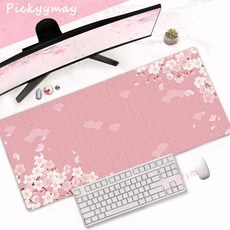 게이밍 장패드 핑크 벚꽃 마우스 패드 홈 컴퓨터 테이블 대형 Pc 아트 사쿠라 키보드 러그 데스크 매트 사무용품, Sakura WA00630 2