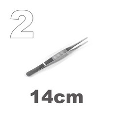 不鏽鋼圓頭鑷子 園藝修飾/餵食夾SY-235, 1個, 2號14cm