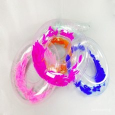 廠家新款五彩繽紛充氣毛毛遊泳圈亞馬遜充氣遊泳圈 加厚PVC遊泳圈 YNFS, 可定製,120CM, 1個