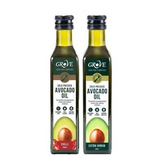 GROVE 冷壓酪梨油 原味+辣椒風味, 2個, 250ml