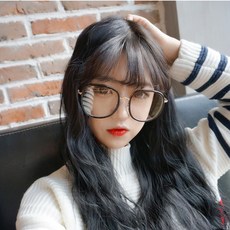 秒發買一送二 潮流網熱銷款大圓框平光鏡男女可帶可配度數, 透明框