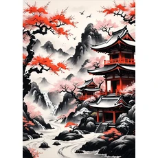 중국어 번체 잉크 스타일 명상 서예 풍경 포스터 캔버스 인쇄 벽 예술 그림 선실 홈 장식, 06 50X70cm Unframed, 09 5, 한개옵션2