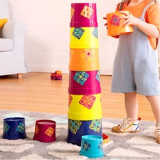 어린이집 유아용 10개입 대형 탑쌓기 컵 아기장난감, 1세트, 10색 혼합