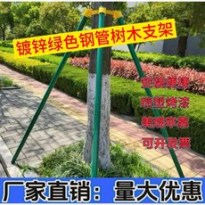 鋼管樹木支撐架 園林防風大樹支撐桿 綠化苗木固定支架 樹木保護支撐, 1個, 長3.0米/40管壁厚1.5四根 鐵抱箍