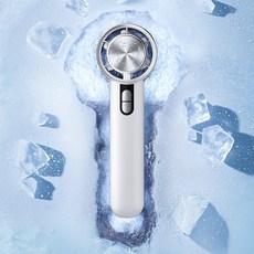 민루플 급속 냉각 핸디 무선 5단 에어컨 휴대용 선풍기 미니 손풍기 3000mAh, 화이트