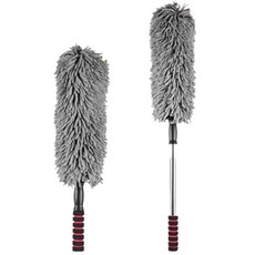 【ISC 愛洗車】車用伸縮除塵撢 汽車清潔刷 汽車除塵刷 雞毛毯子 纖維清潔刷 靜電除塵刷 鍍膜車適用, 1個, 極細纖維靜電除塵刷