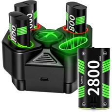 Xbox 충전기 충전식 베터리 키트 거치대 컨트롤러용 배터리 팩 One SX 엘리트 Series 충전 도크/스테이션이 있는 6720mWh USB 4개