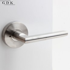 G.D.K 일자 스텐 부식방지 욕실 방문손잡이 버튼형 교체, 1개