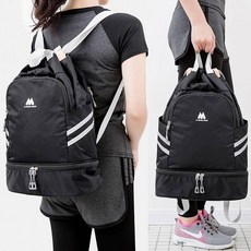 健身背包 女 大容量 防水 收納包 運動後背包 旅行包 游泳包 沙灘包 151, 1個, 黑色束口151