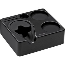 놈코어 컴팩트 탐핑 스테이션 - 에스프레소 블랙 탐퍼 베이스 진품 아메리칸 오크 홀더 5458mm 머신 액세서리를 위한 우드 커피 포터필터 스탠드, Black OAK, 58mm