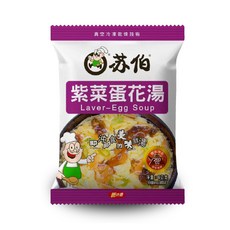 【蘇伯】台灣繁體正報 蛋花湯 - 低熱量即食沖泡湯包, 1個, 紫菜蛋花湯