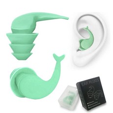 소음 감소용 이어 플러그 수면 제거용 작업 여행 콘서트 수영 코골이 최고의 화이트 엘리펀트 선물-블랙, Green
