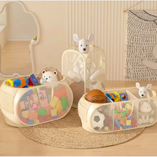 스튜디오소 인형 정리함 접이식 디용도 메쉬 장난감 레고 보관 수납함, 1개, 아이보리