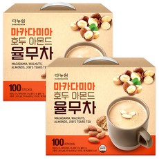 다농원 마카다미아 호두 아몬드 율무차 분말스틱, 18g, 2개, 100개입