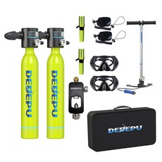 DEDEPU 潛水氣瓶套裝 迷你氧氣瓶 潜水呼吸器 浮潜裝備 潜水教學水下呼吸器, S3000-C-黑色,0.5L