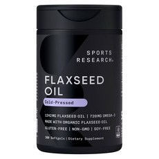 SPORTS RESEARCH 亞麻籽油 1242mg 冷壓軟膠囊, 1個, 200錠